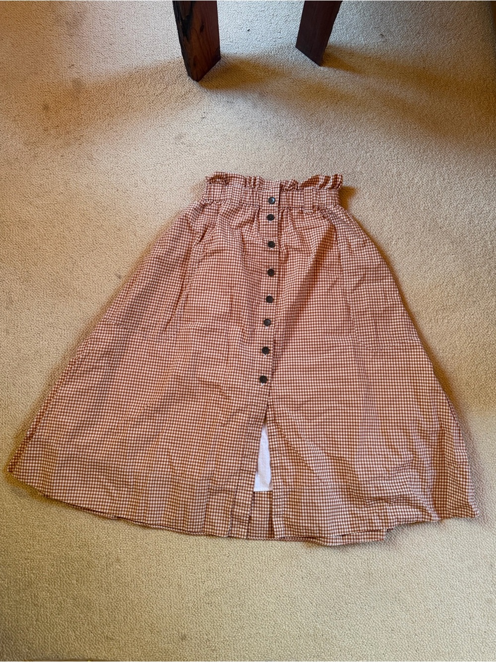 Everlane Easy Button Front Skirt 100% Cotton